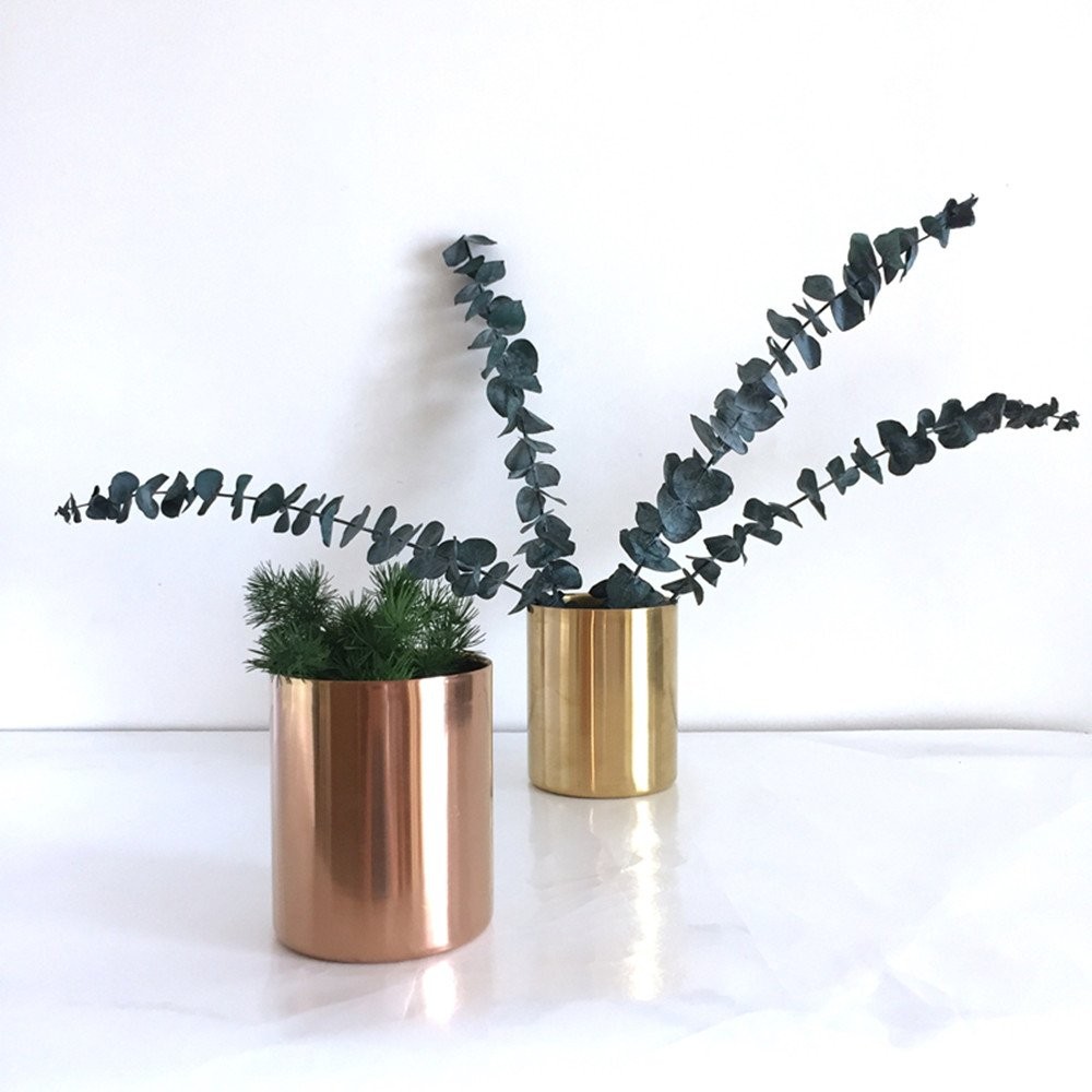 Rose Gold Pen Holder Glossy Stainless Steel Pencil Cup for Desk Organizers Mu…