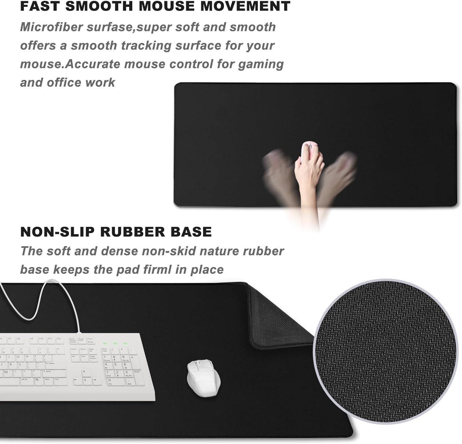 Akduss Large Mouse Pad Desk Mat Large Office Desk Pad Gaming Mouse Pad Stitched