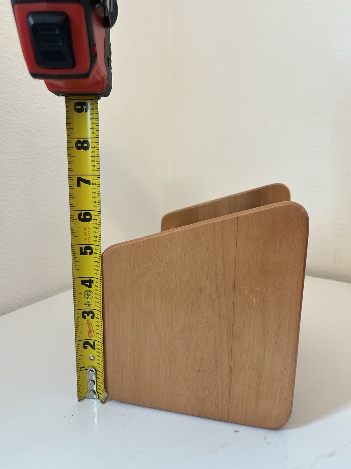 Vintage Oak Wooden Desk Organizer 2 Compartments Letter Holder