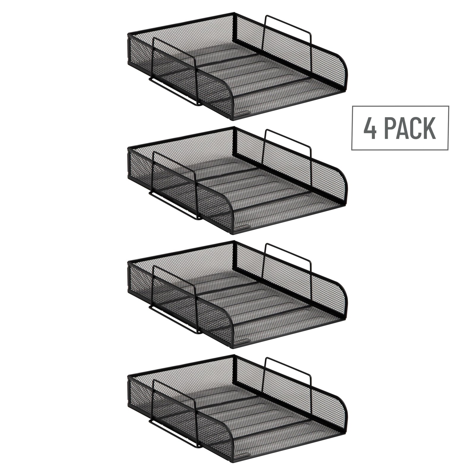 Mind Reader Stackable Paper Tray, 10.5″ x 13.5″ x 11.3″, Classic Black