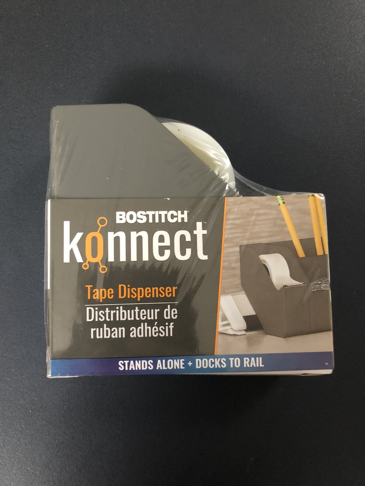 Bostitch Konnect Plastic Tape Dispenser with KT-TAPE-GRAY QTY 6