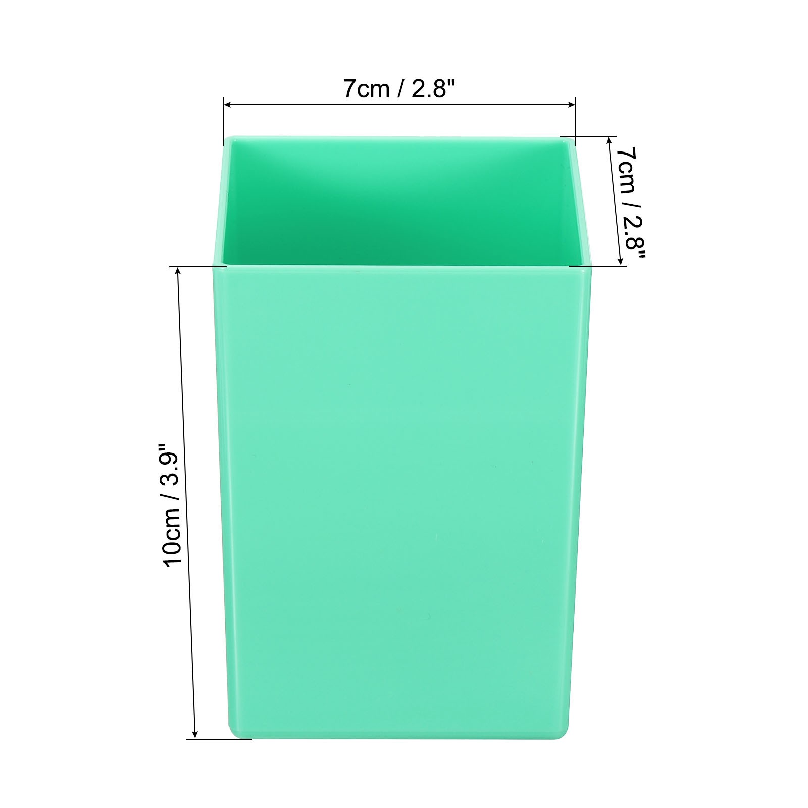 2pcs Pencil Holder, Plastic Makeup Brush Holder Square Desktop Organizer, Green