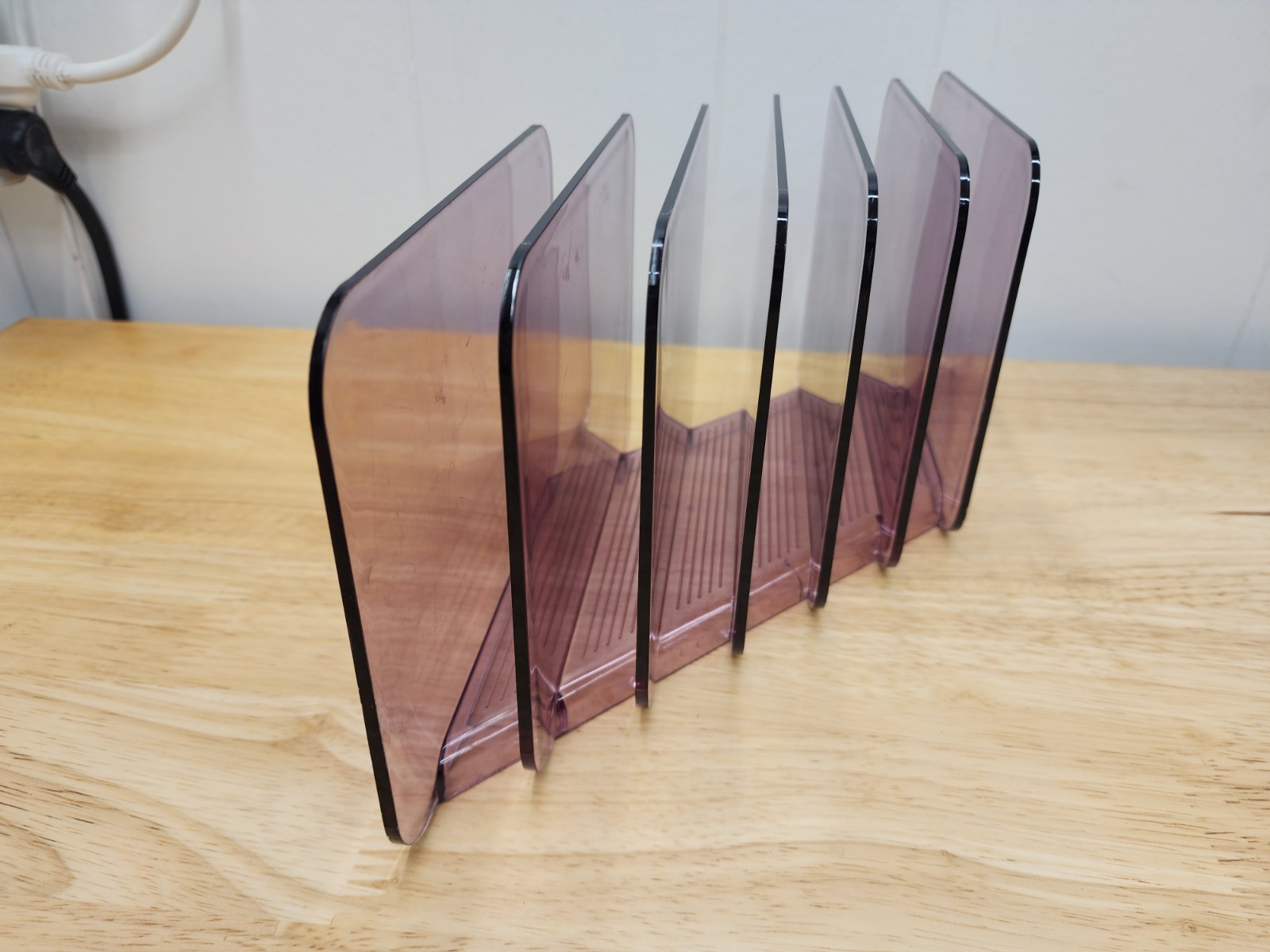 Eldon Six Slot Acrylic Office Desk Organizer Letter Holder Vintage – Purple