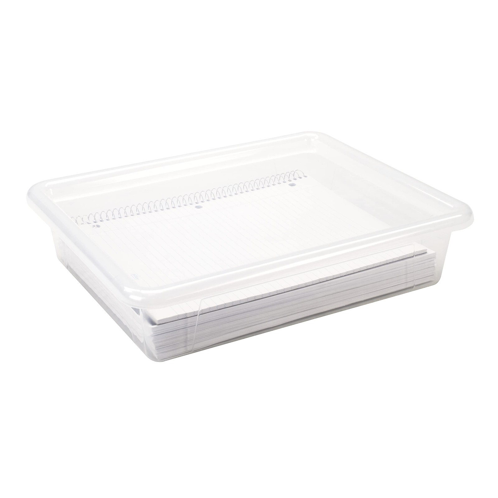 Storex Letter Size Deep Storage Bin For Classroom Office And Home Transparent