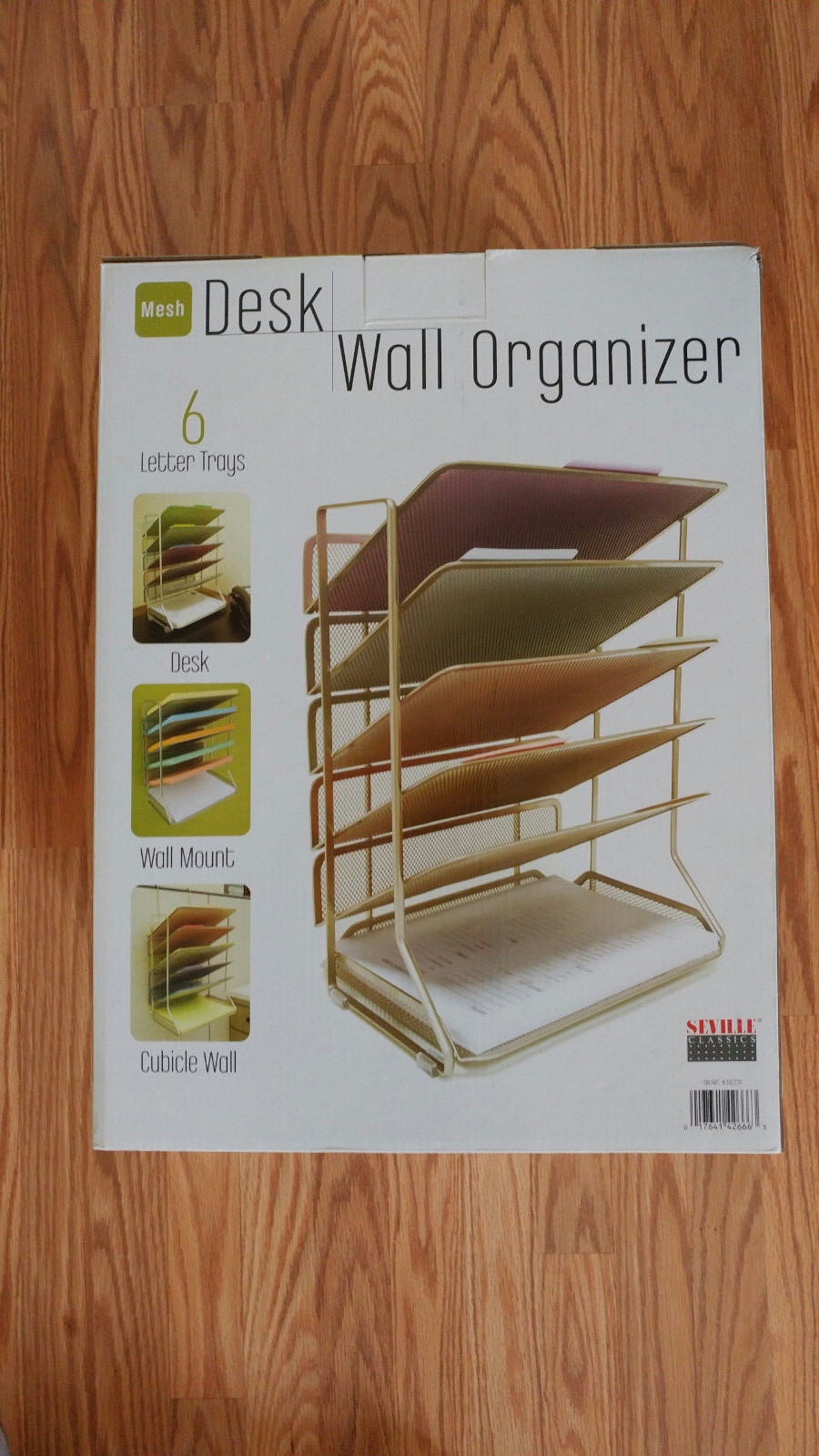 Seville Classics Mesh Letter 6-Tray Desk Wall Organizer Office Home New