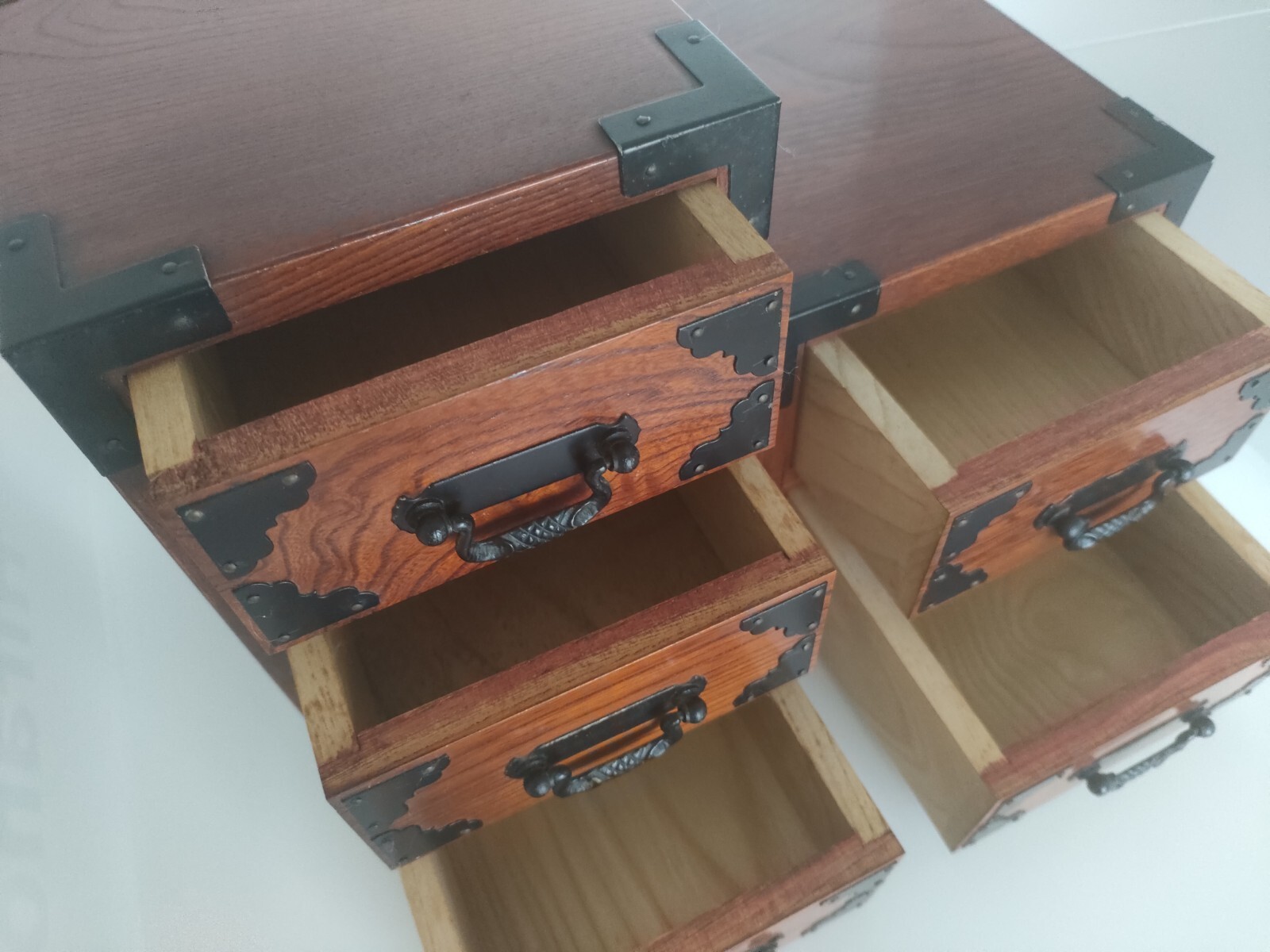 Wood Chest Showa Vintage 2 sets (3 drawers + 2 drawers) Limited Japan
