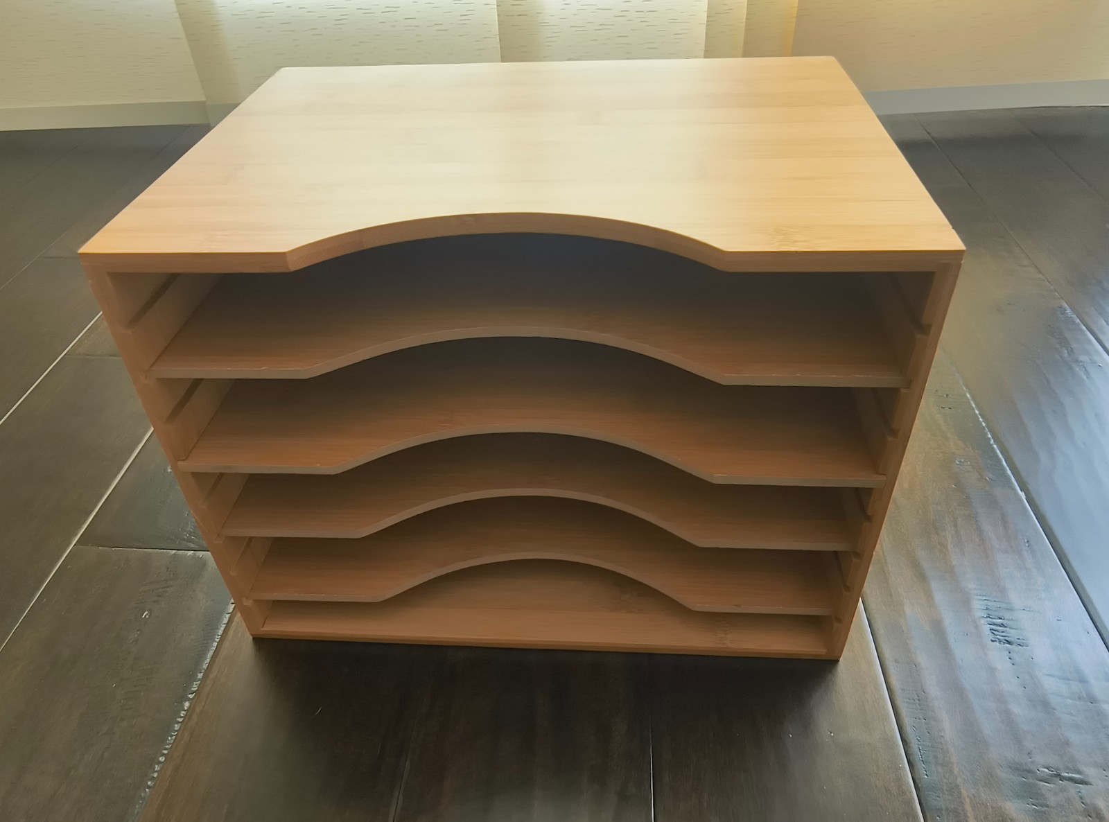 Vintage bamboo 4 tier wood file paper organizer
