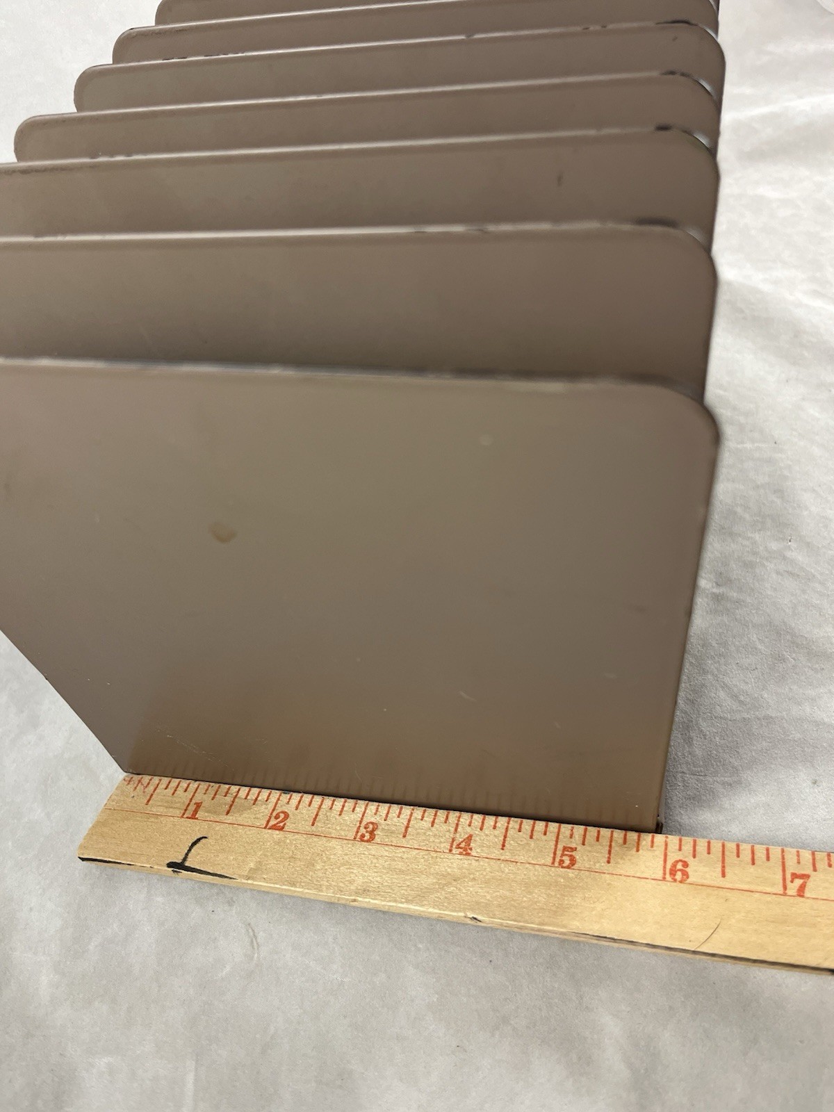 Small Metal Desk File Letter Paper Organizer 7.25 x 6 x 6 Inches Vintage
