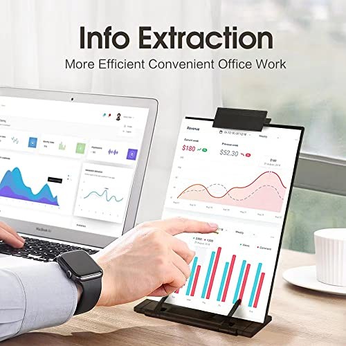 Desktop Document Holder Stand With 7 Adjustable Positions, Black Metal