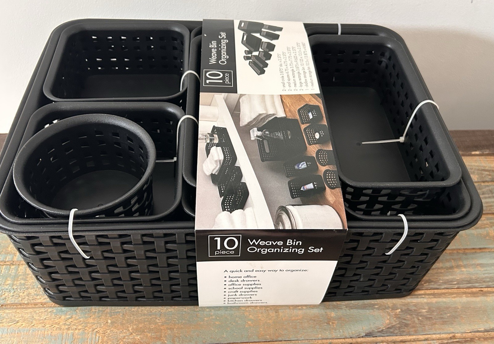 Advantus Thinkspace Plastic Weave Bins Plastic Bins 38398-New