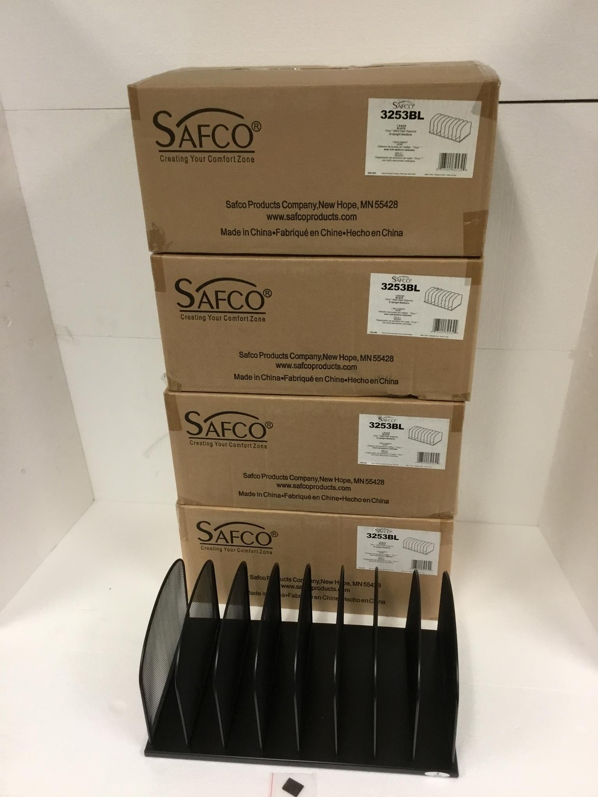 1x NEW Safco 3253BLOnyx Mesh Desk Organizer, 8 Upright Sections, FREE SHIP, QTY