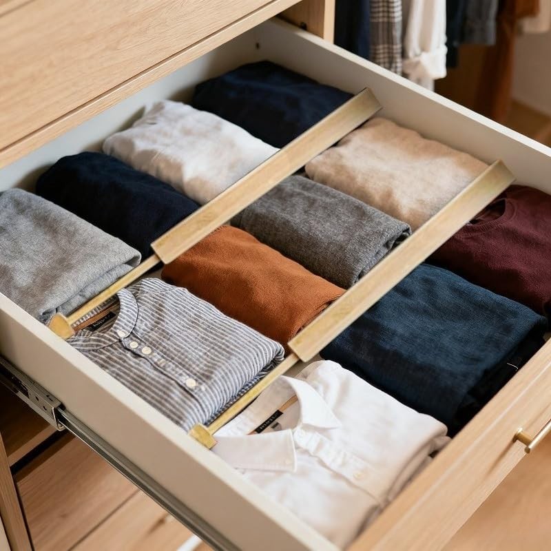 Drawer Organizer, 4-Pack Adjustable and Expandable Divider Insert for Kitchen…