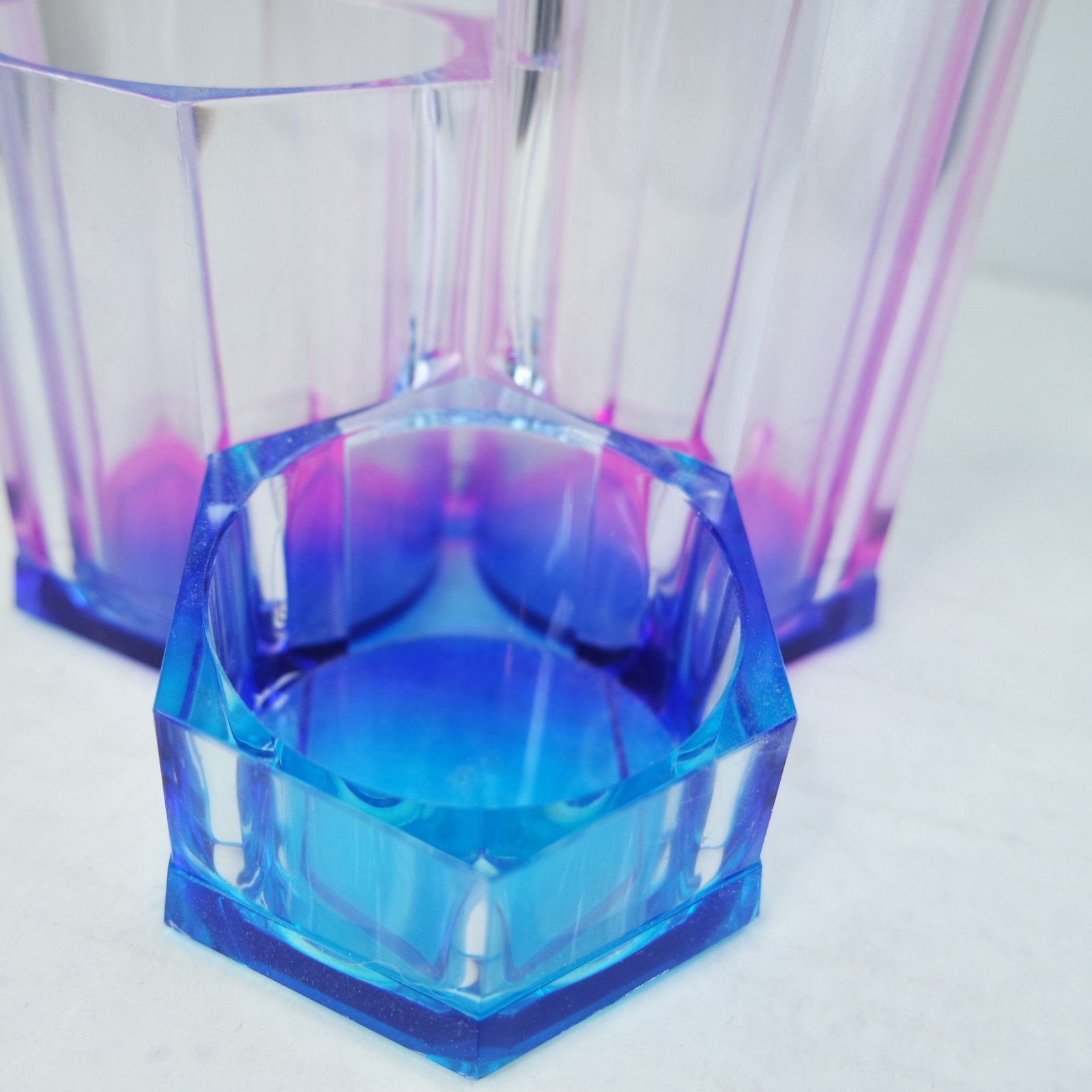 Acrylic Desk Drawer Organizer Clear Blue Purple Crystals 3 Way Y2K