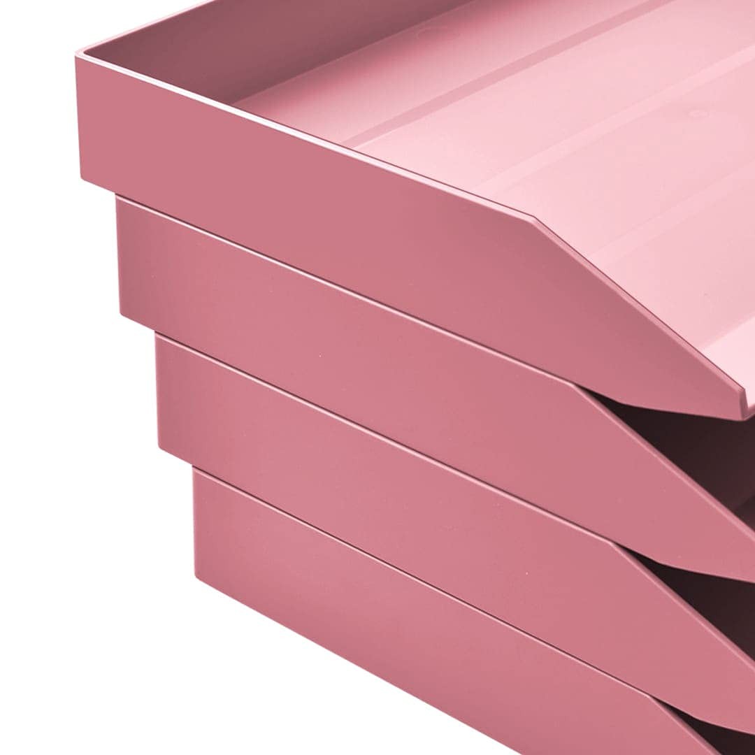 Acrimet 4 Tier Paper Organizer Letter Tray – 4 tier letter size, Solid Pink