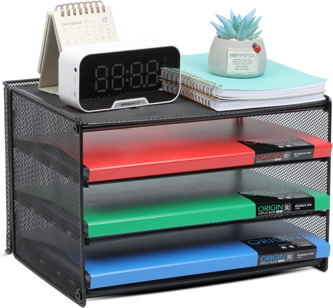 Paper Letter Tray, 3 Tier Desk File Organizer Paper Sorter Letter Shelf Rack,…