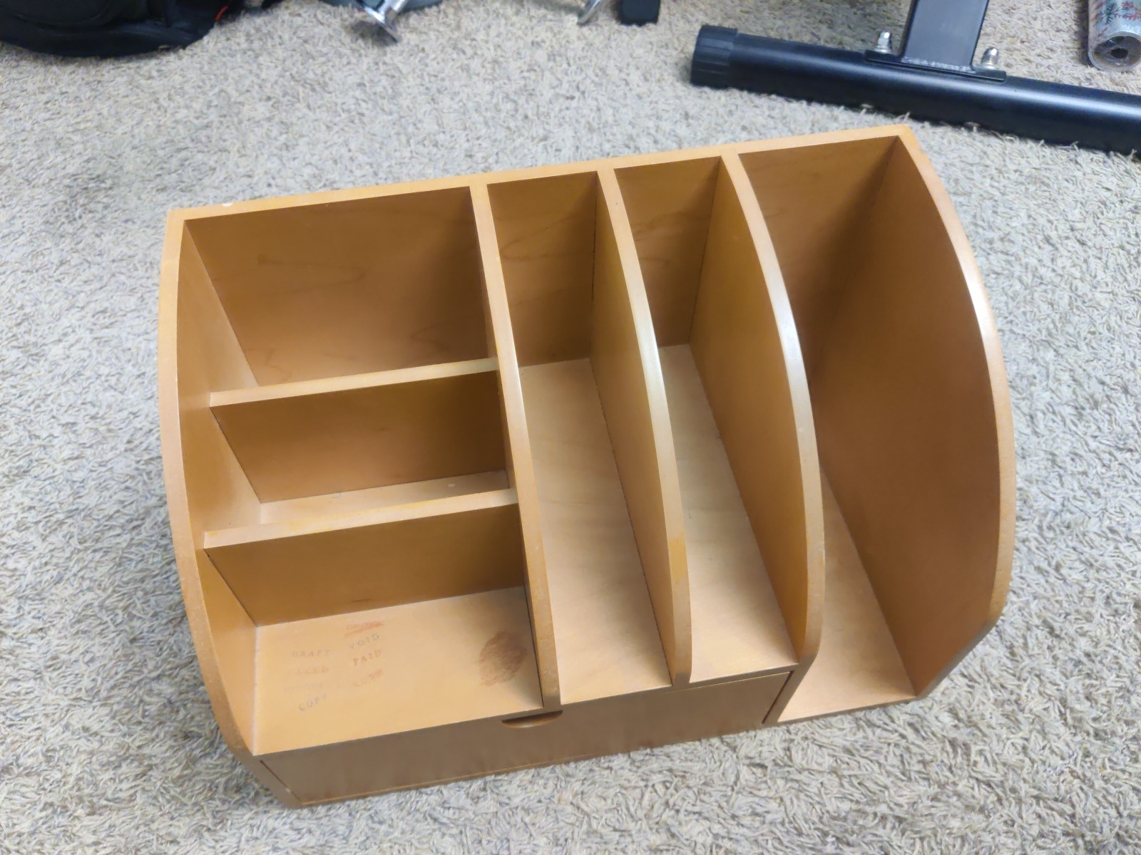 Mail Sorter, File Organizer Desktop, Wood Desk Top Organizer With Drawer