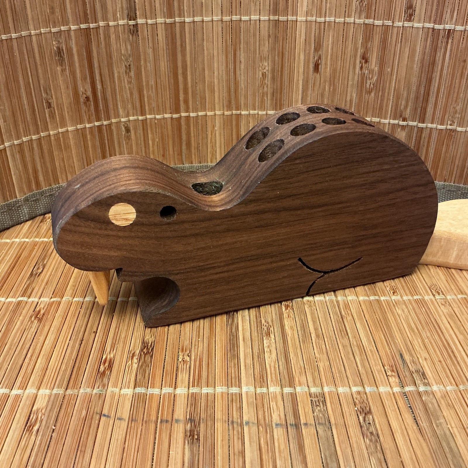 Wooden Beaver pencil Holder Desk Organizer Handmade