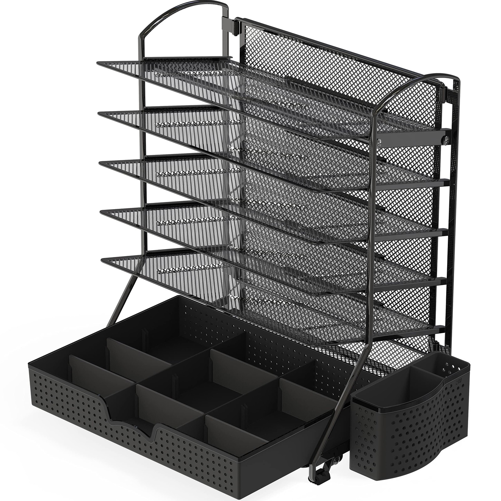 Simple Houseware 6-Tier Desk Document File Tray Organizer with Supplies Slidi…