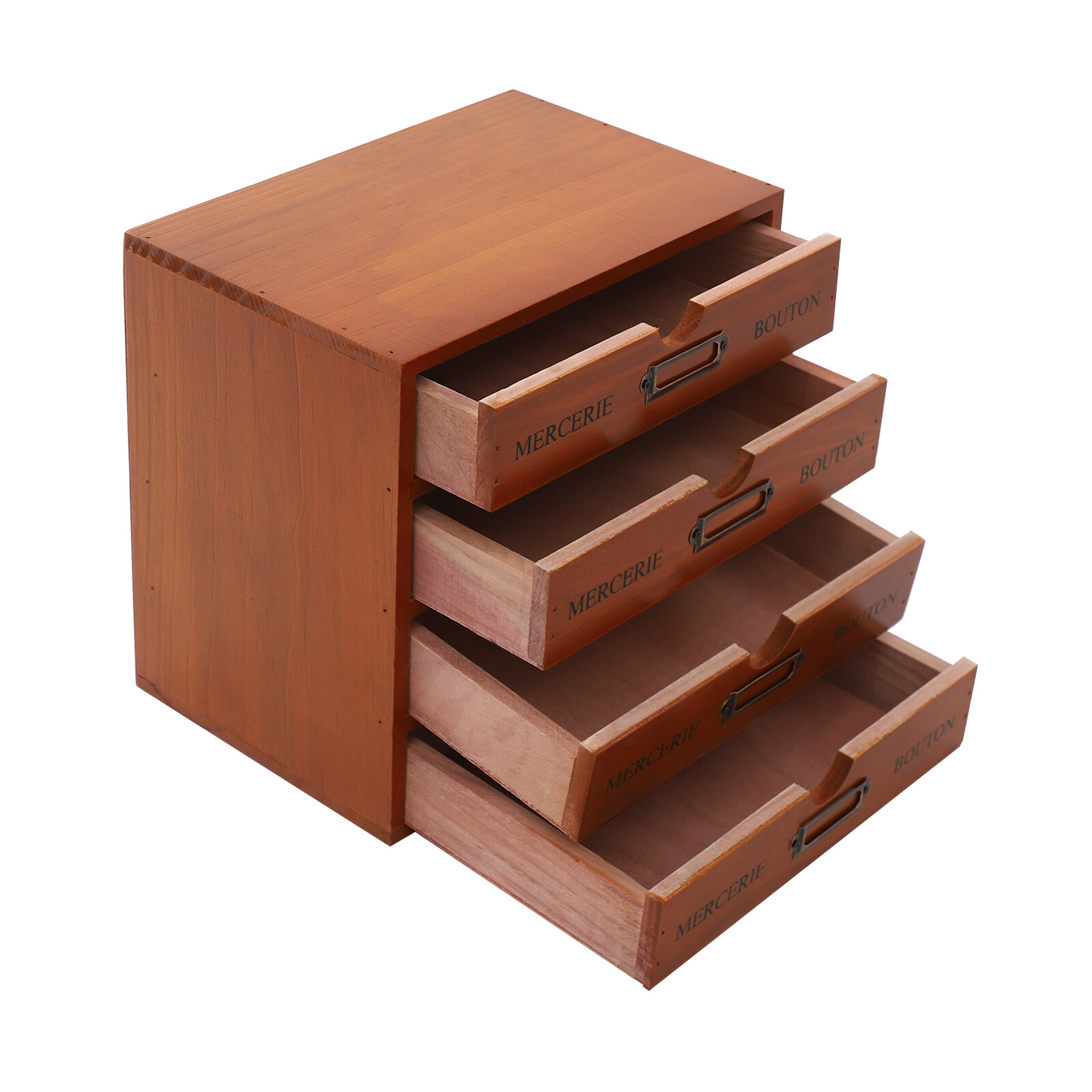 Desk Organizer with 4 Drawers, Vintage Wooden Storage Box Drawer Organizer NEW