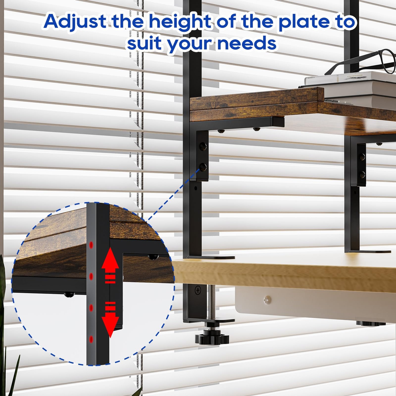2 Tier 12 5 Inch Wood Desk Shelf Tabletop Storage Rack Office Gaming Accessories