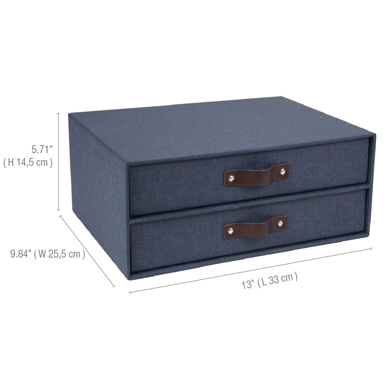 Bigso Box of Sweden Birger 2-Drawer Canvas Fiberboard Easy Pull Handle Docume…
