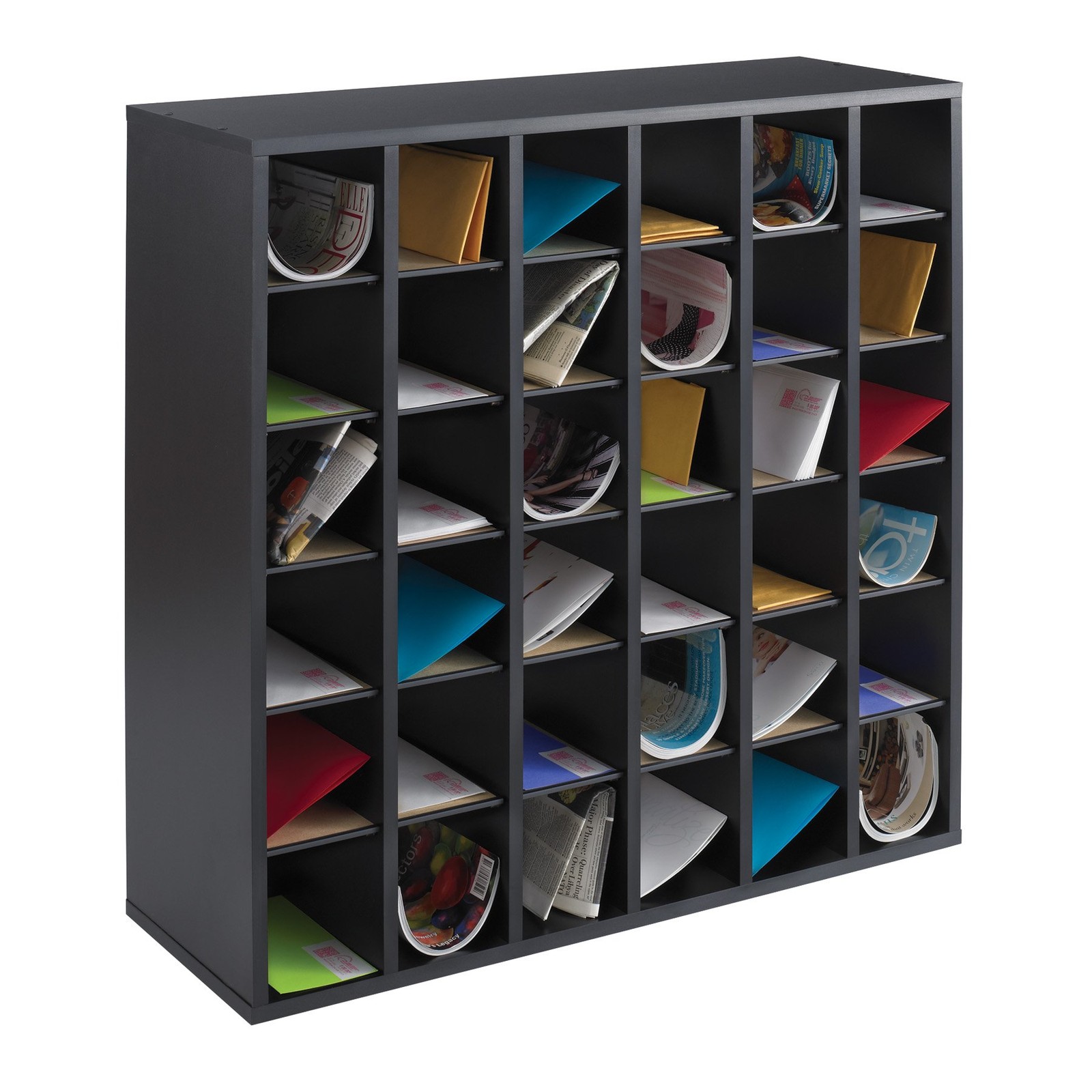 Wooden Paper and Mail Organizer for Home Office and Classroom, Adjustable She…