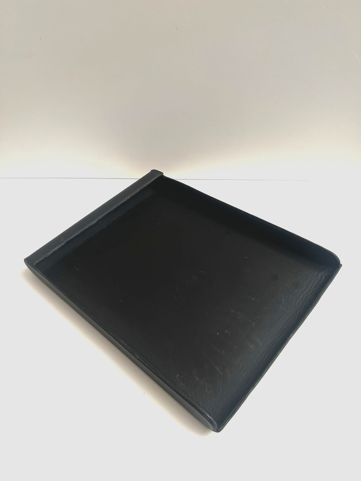 Nienkamper Black Leather Wrapped Letter Desk Office Tray L@@k!