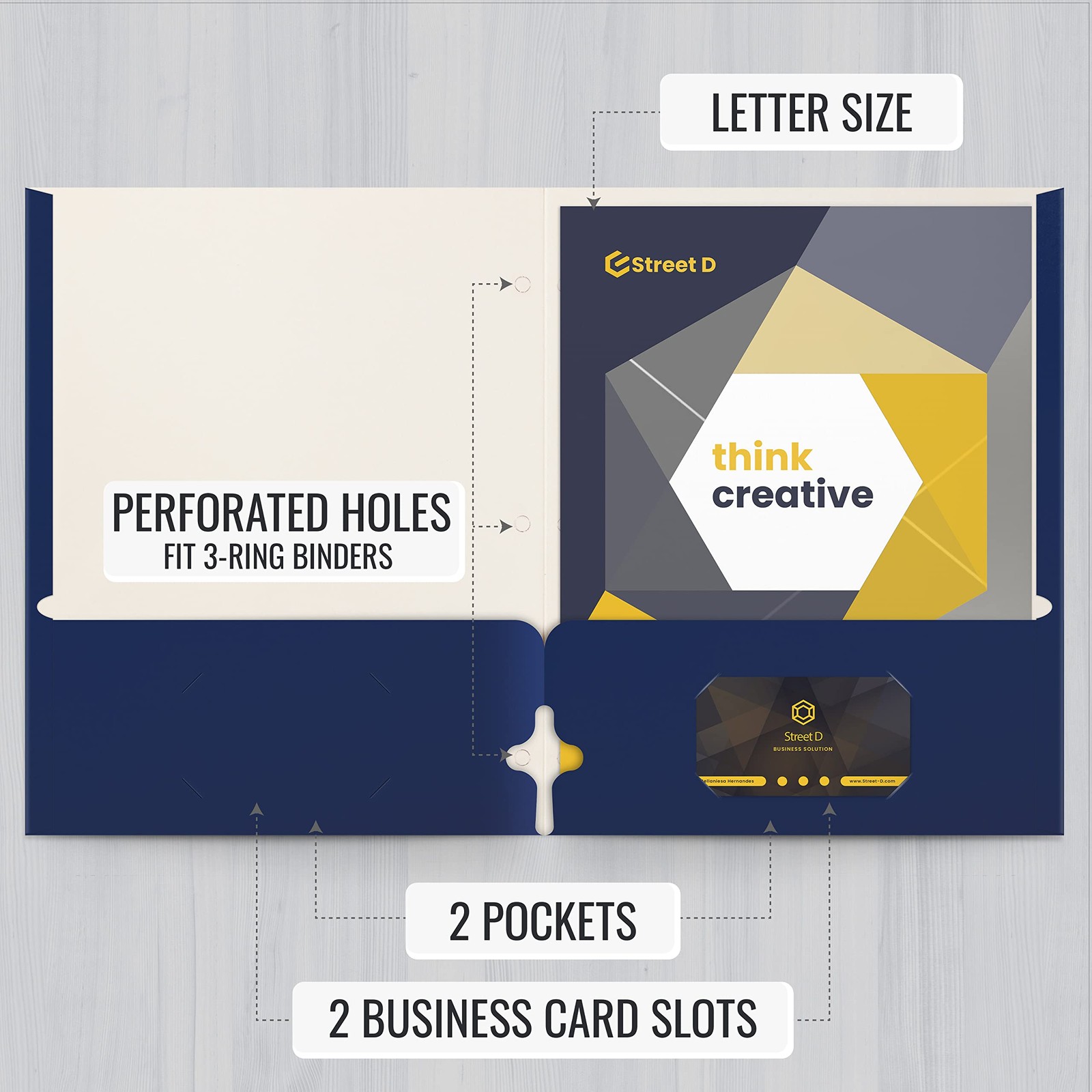 Two Pocket Portfolio Folders, 50-Pack, Blue, Letter Size Paper Folders, 50 Pi…