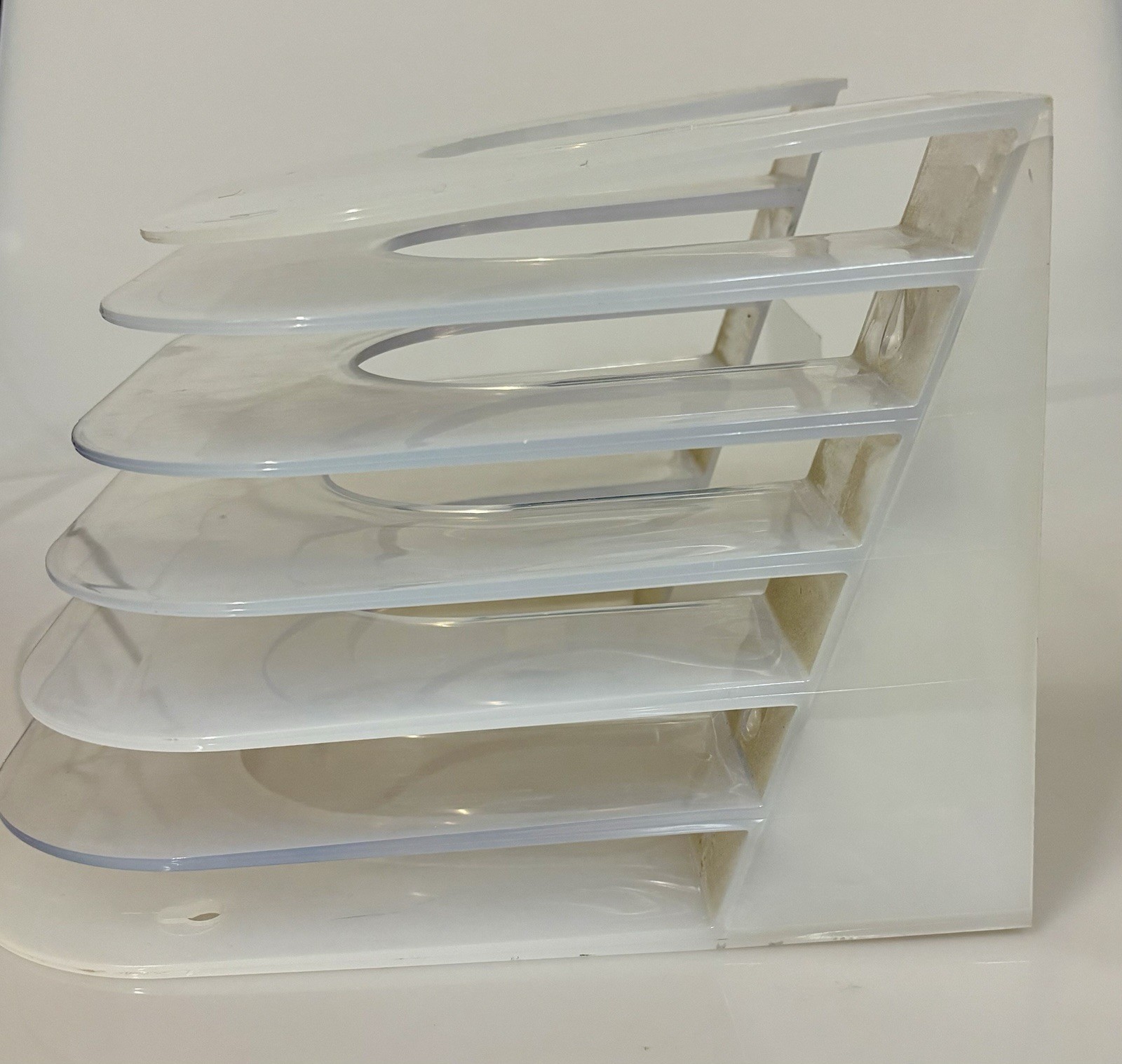 Clear Multi-Tiered 6 Shelf Desktop Organizer 7×9.5×10” Excellent Condition