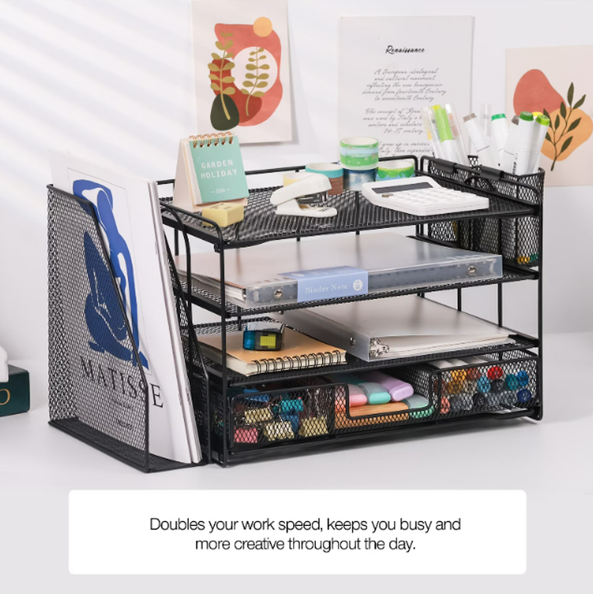 Livhil Desktop Organizer 4-Tier Desk Organizers Sets and Storage, File Organizer