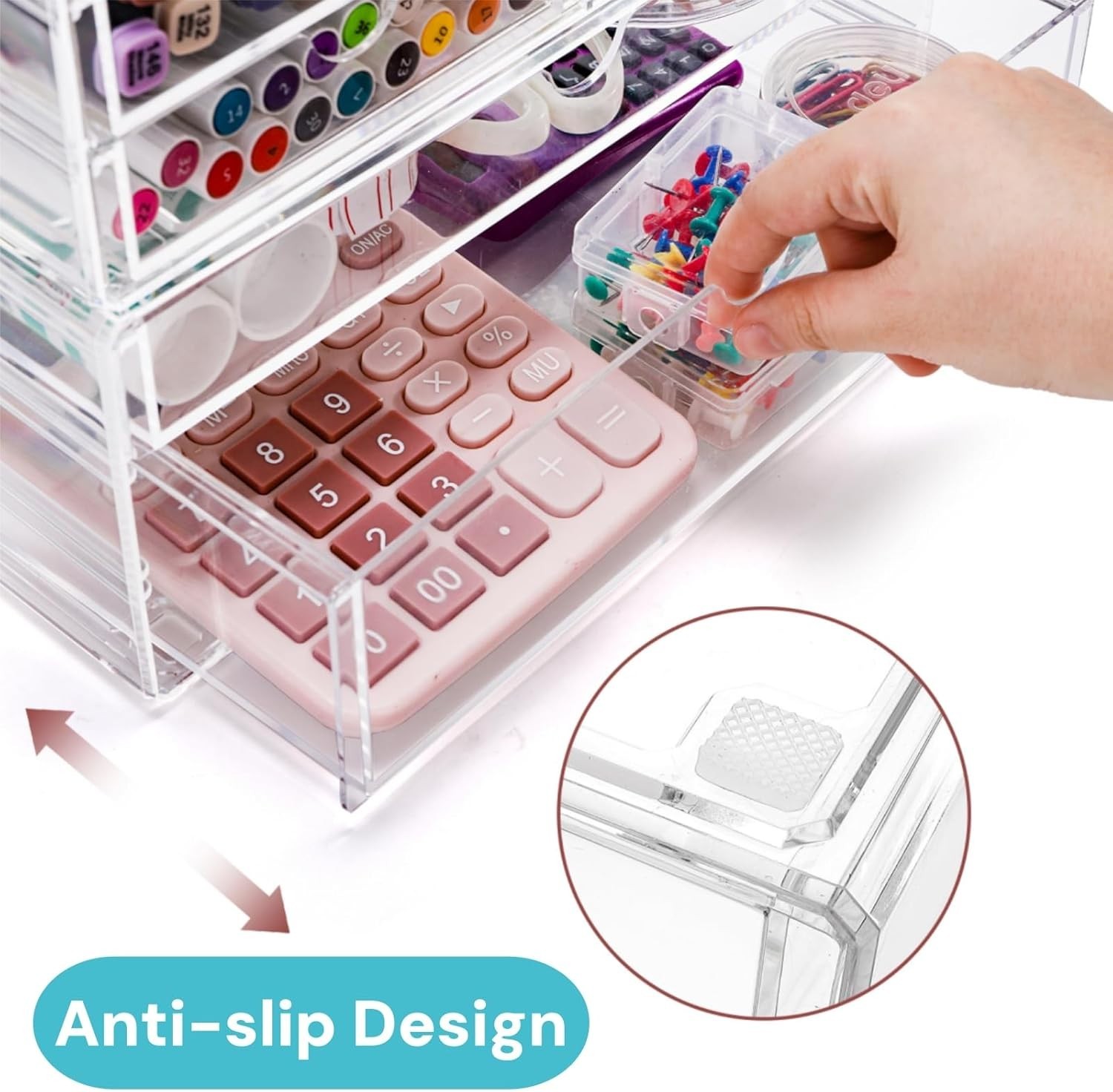 Acrylic Organizer with 6 Drawers, Makeup, Desk, Bathroom Storage