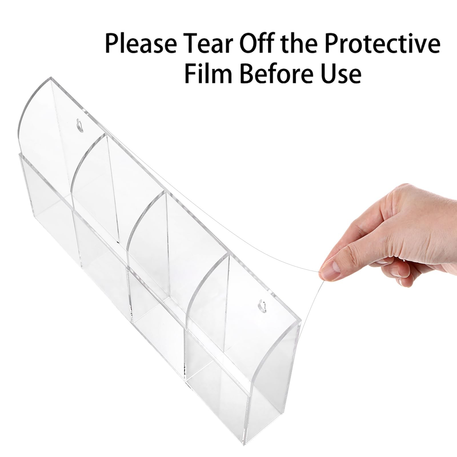 Hipiwe Wall Mount Remote Control Holder Clear Acrylic Media Organizer