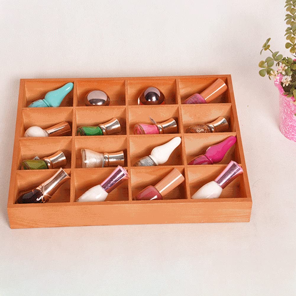 1Pc Wooden Drawer Organizer,16 Compartments Divided 13.4″ x 10.6″ x 2″, Brown