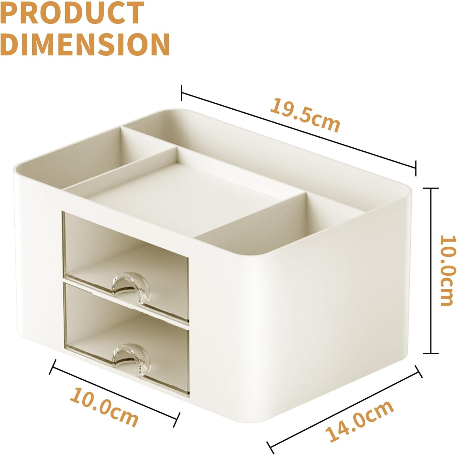 Pen Organizer with 2 Drawer, Multi-Functional Pencil Holder for Desk, Desk Organ