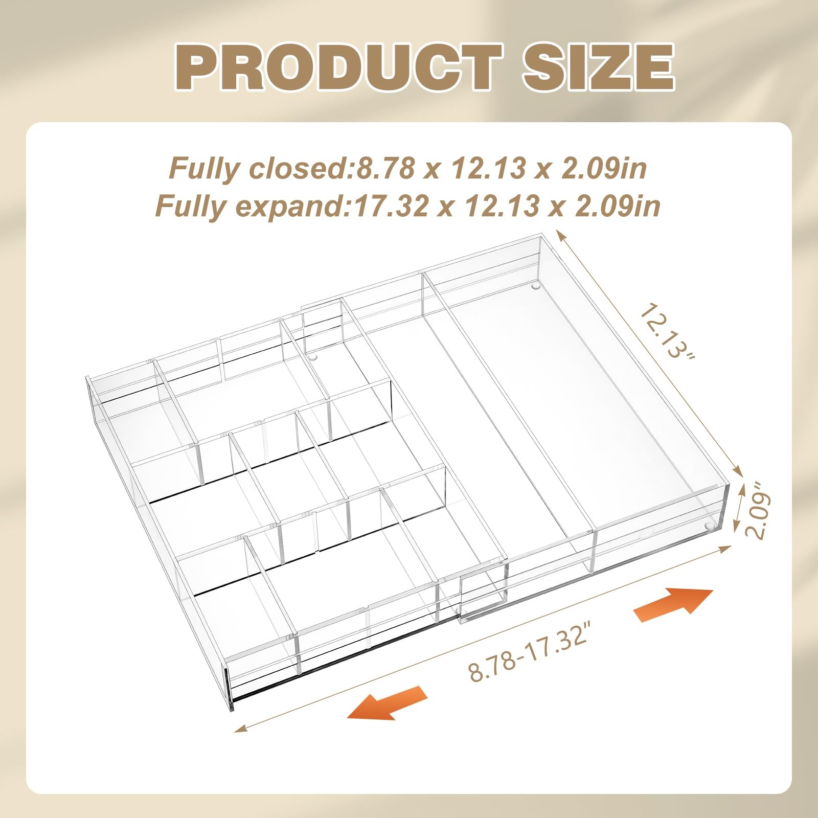Briwooody Acrylic Drawer Organizer Clear Desk Trays