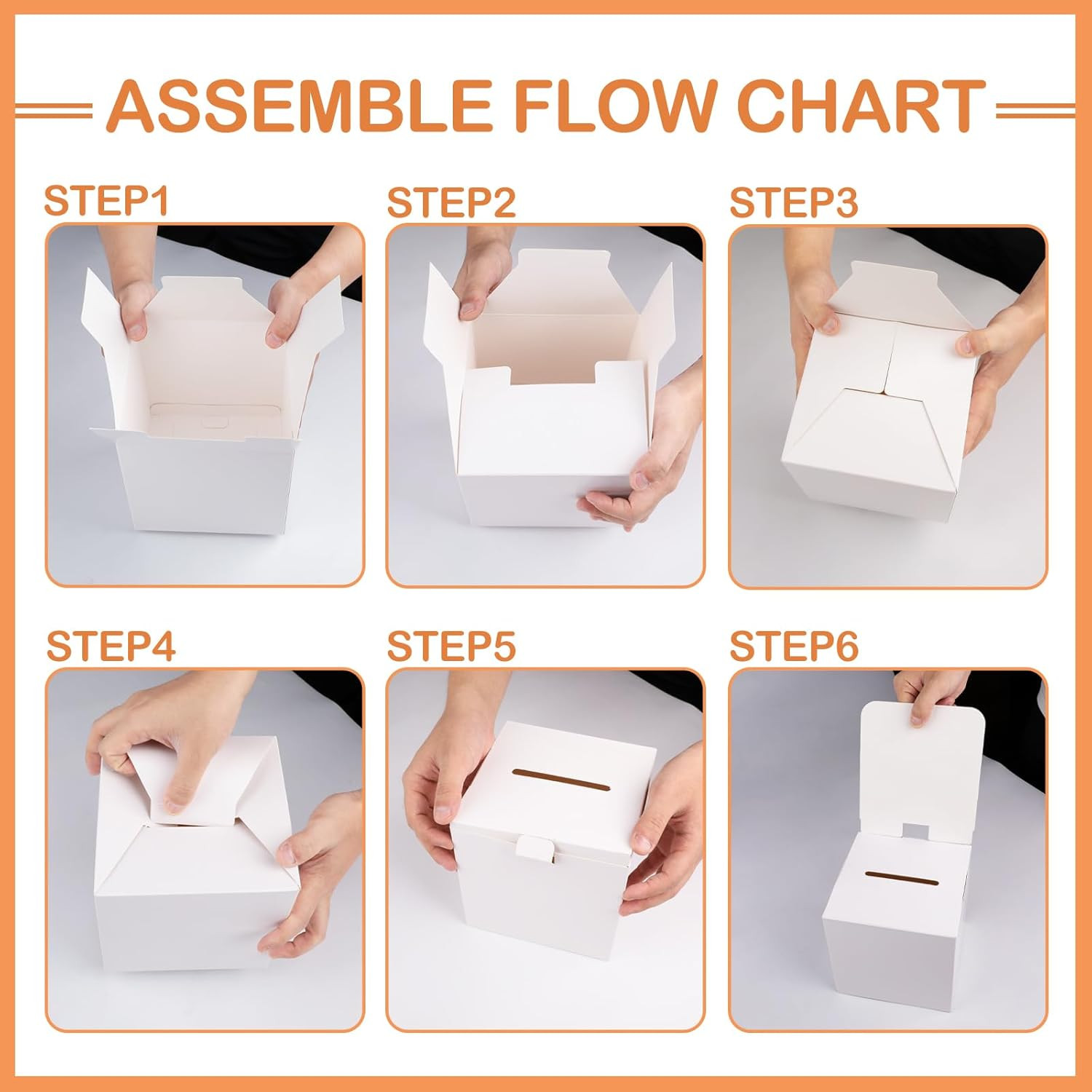 VOISEN Raffle Box,3 Pcs Raffle Boxes with Slot,Cardboard Ballot Boxes and Remova