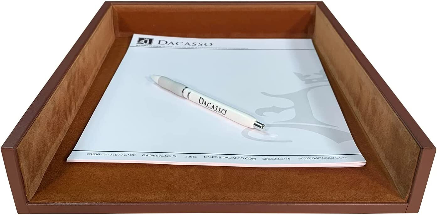 Dacasso Rustic Brown Leather Letter Tray / LETTER Size / A3201 / Brand New