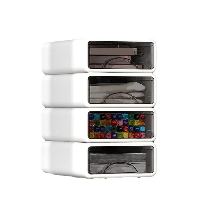 Desk Organizer with Drawers, Stackable Storage Drawers with Compartments Desk…