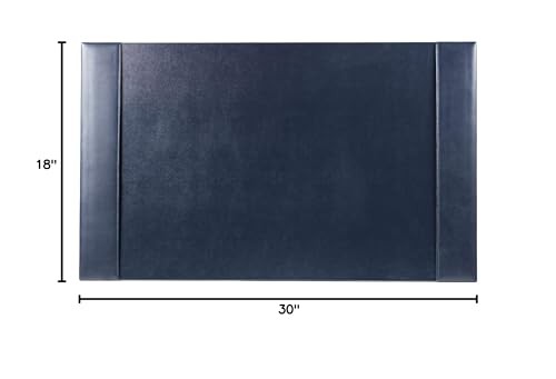DACASSO Bonded Leather Desk Pad with Side Rails – Luxury 18″ x 30″, Navy Blue