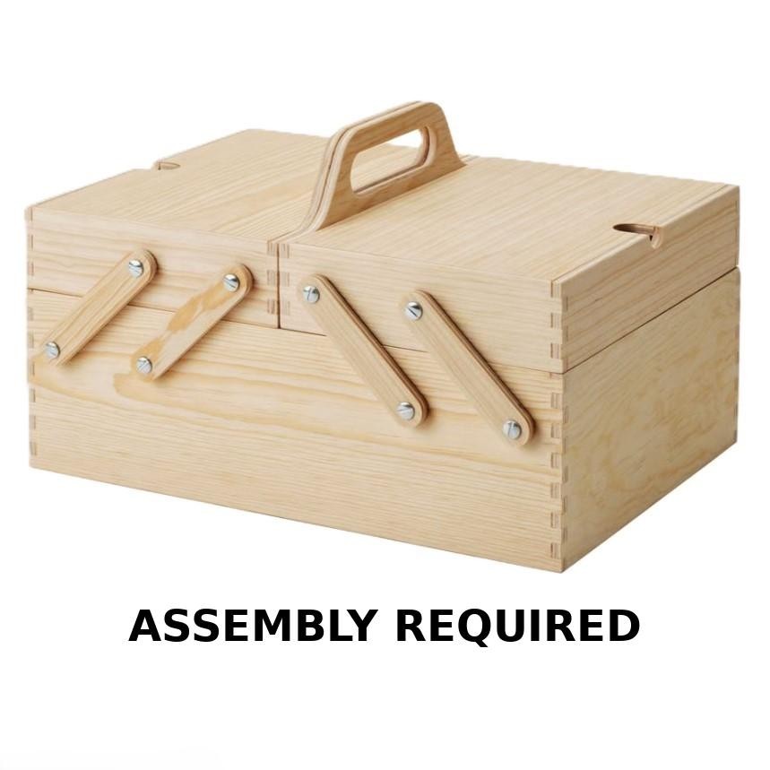 IKEA KLAMMEMACKA Desk Organizer Natural Pine Ply-Wood Sewing Box 13 ¾ x 8 ¾” NEW
