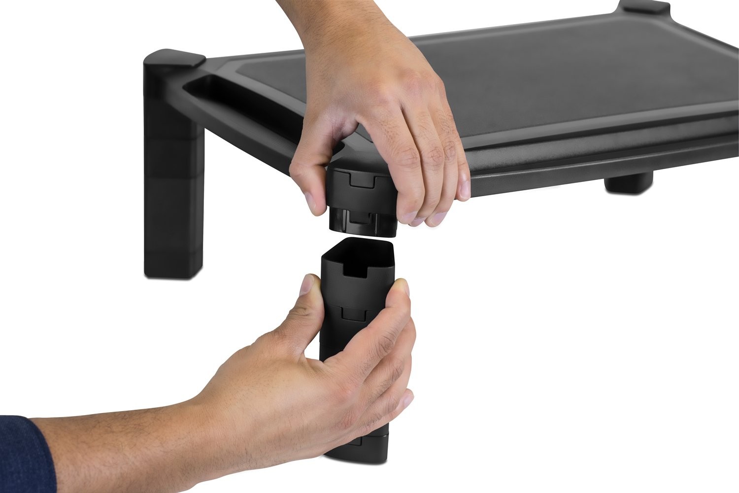 Mount-It! Desktop Computer Monitor Riser – Height Adjustable Tabletop Black