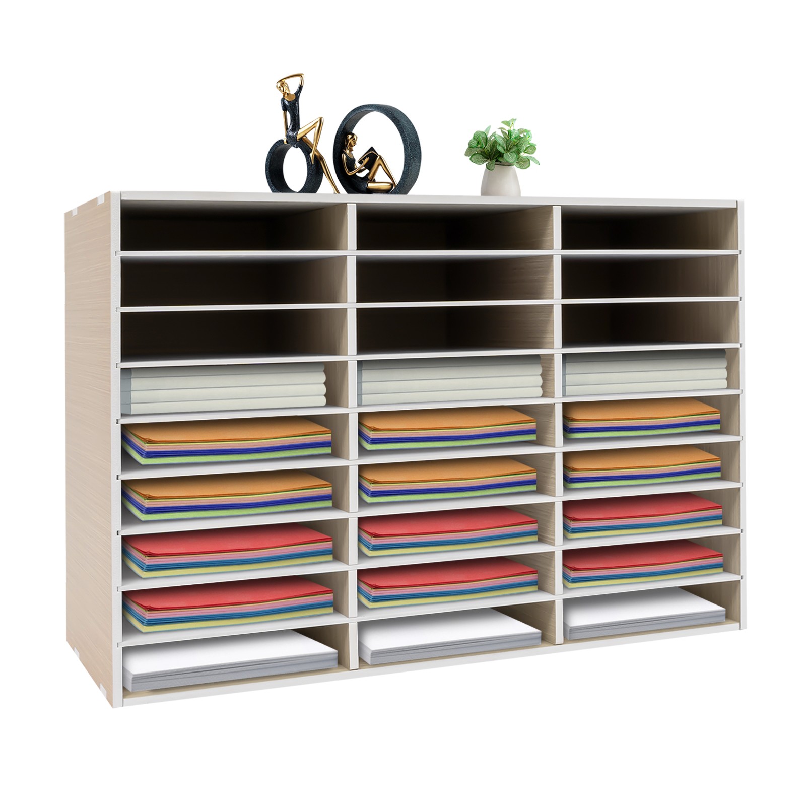 PVC Literature Organizer File Sorter Paper Storage Holder 27 Slots 32x12x22 in