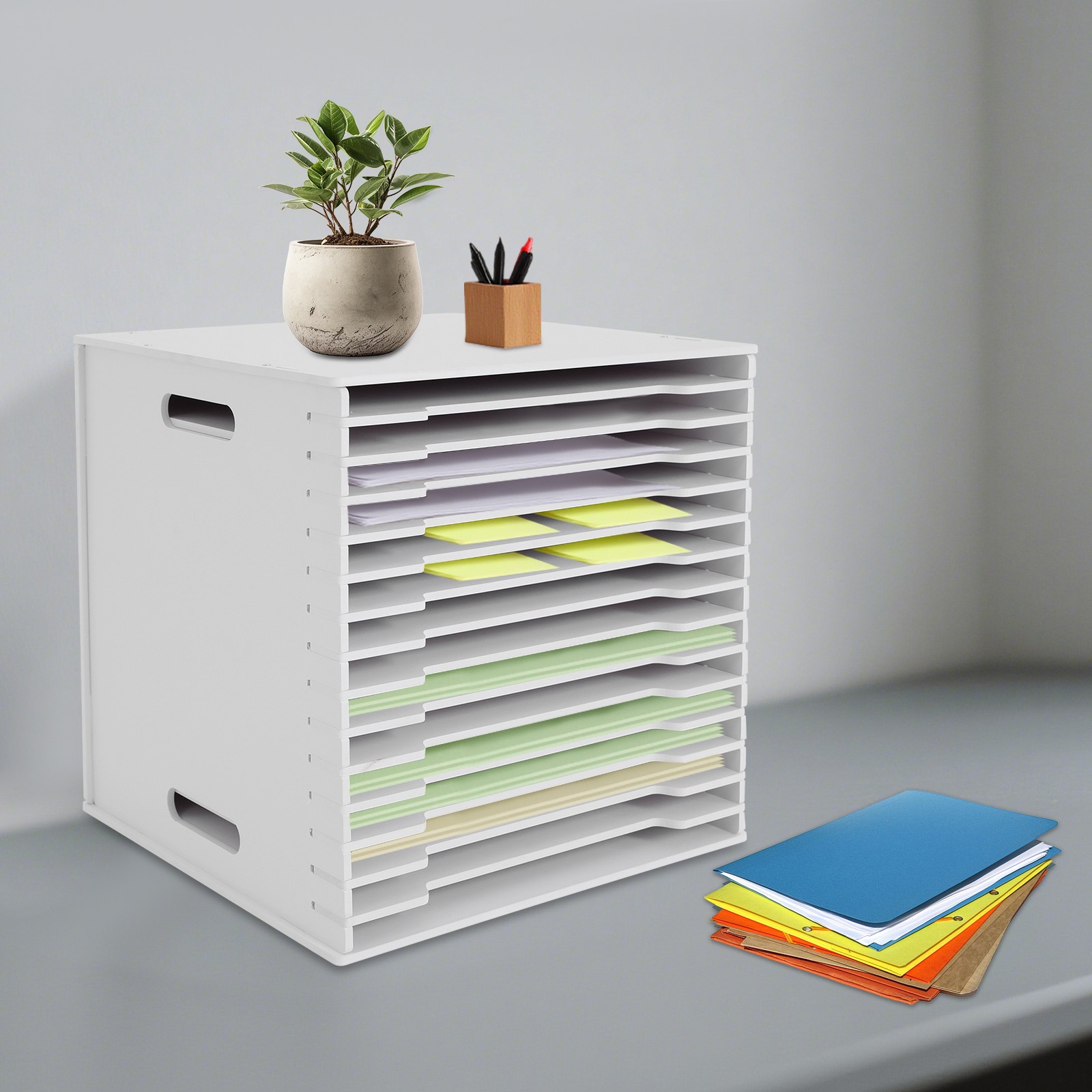 Scrapbook Paper Storage Organizer 15 Slot File Holding Cabinet Document Organize