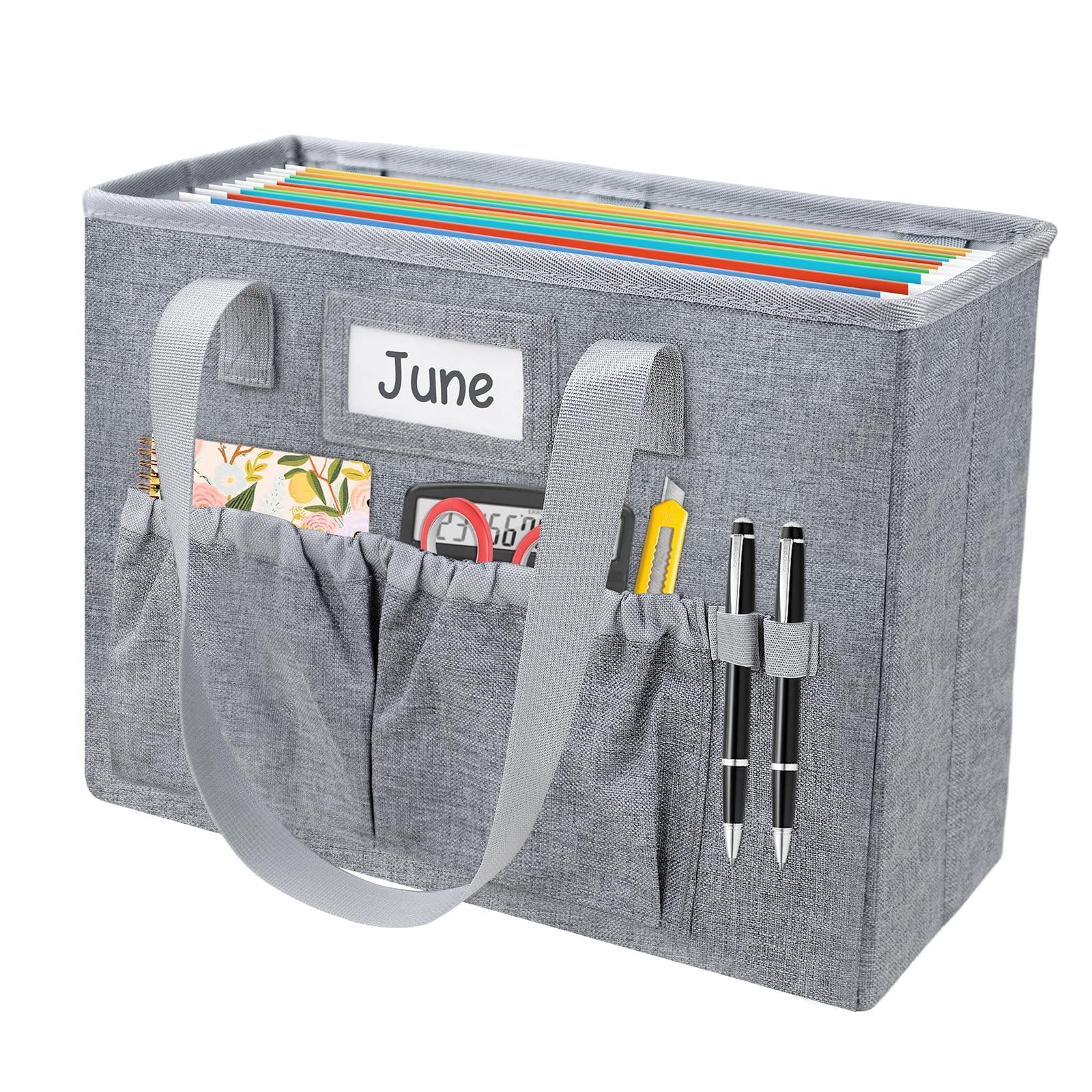 abcxgood Desktop File Organizer Box,Collapsible Hanging Filing Box,Home Grey
