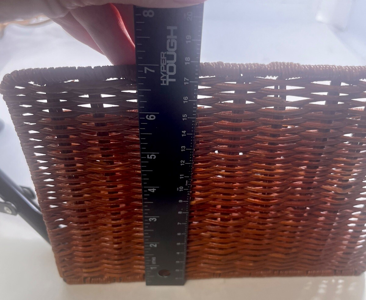 Vintage Woven Rattan Wicker 3 Compartment Letter Holder 7”x 9 1/4”