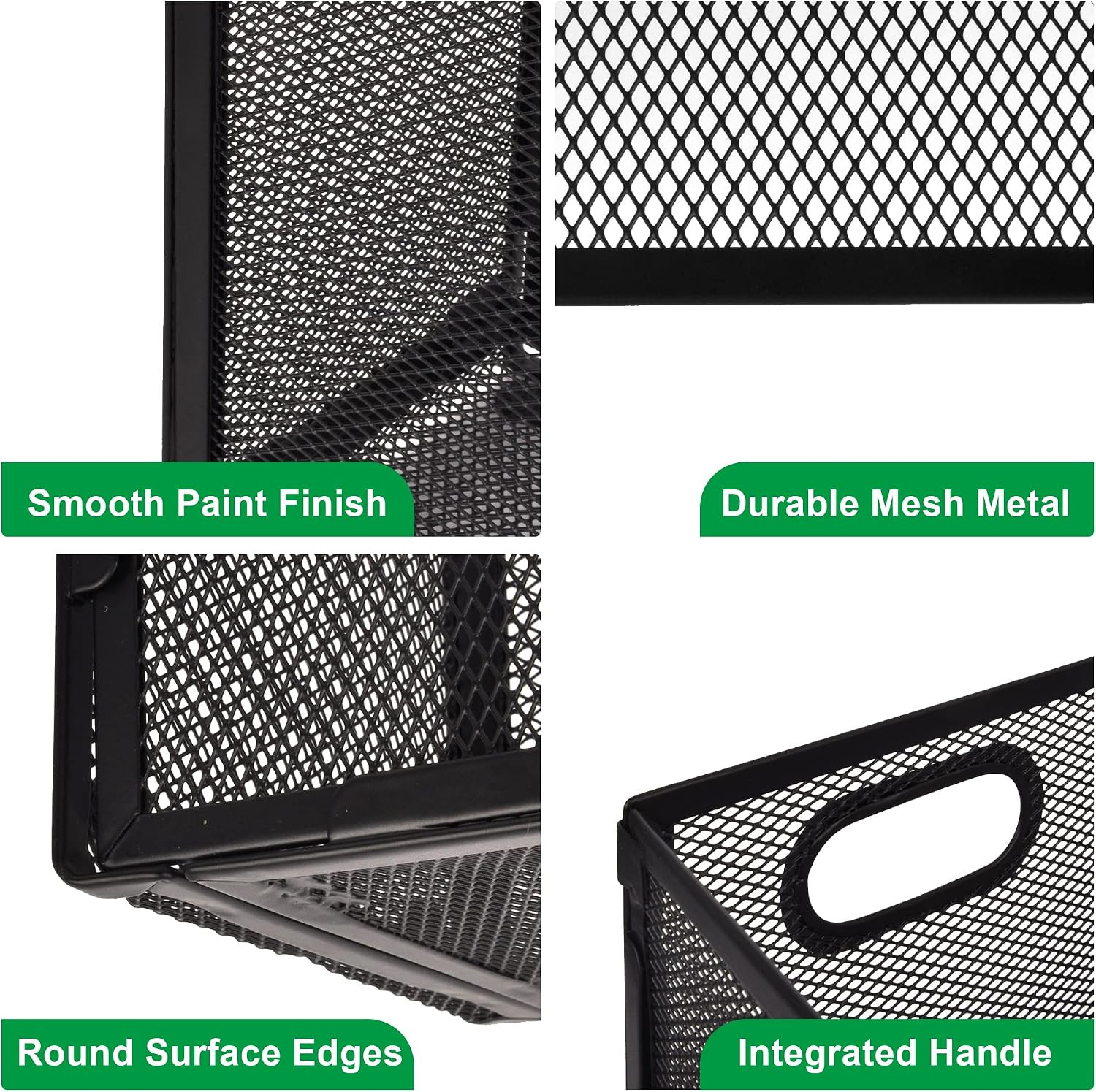 Desk Hanging File Organizer with 5 Folders, Mesh Metal Letter-Size