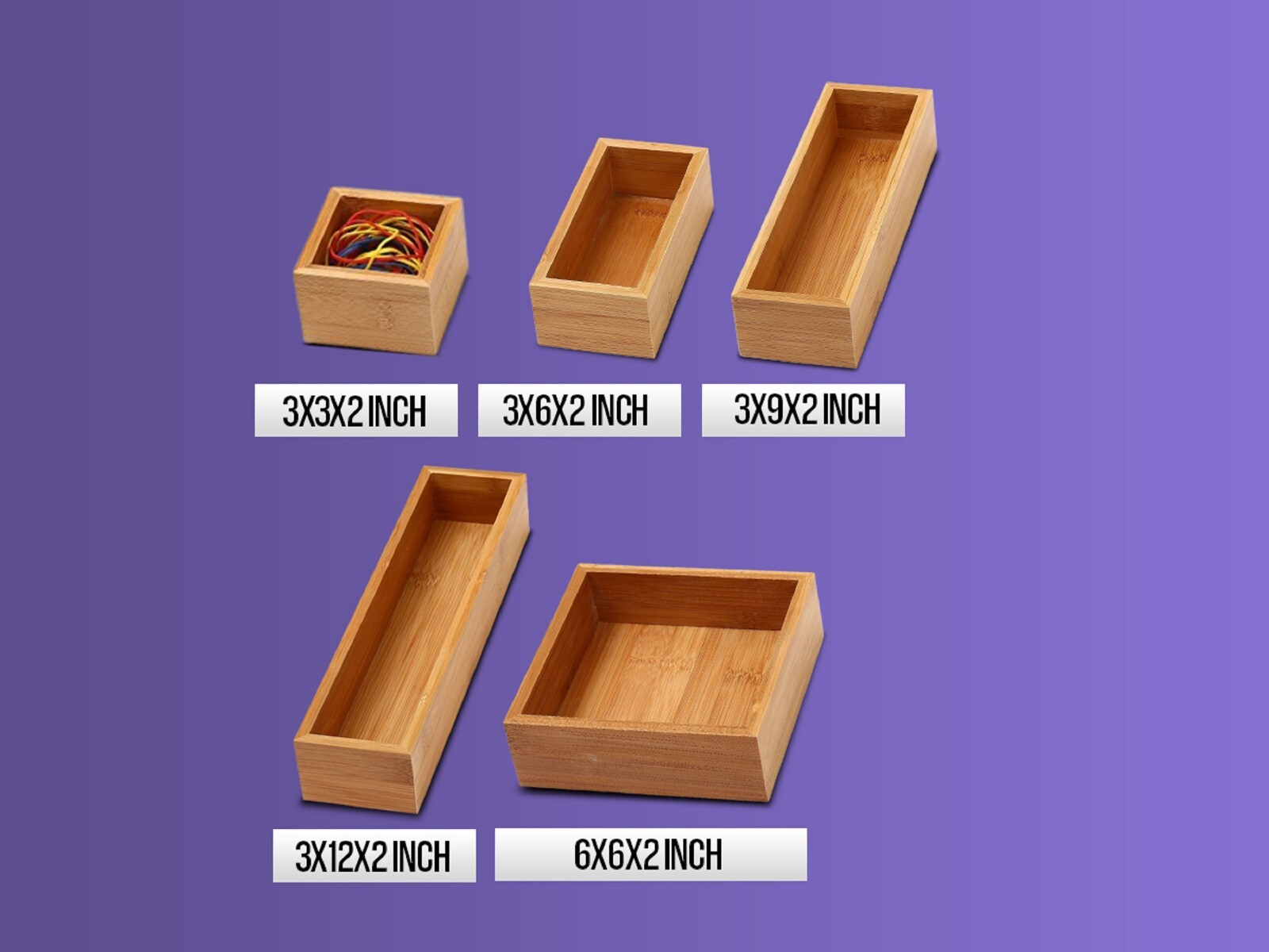 YBM Home & Kitchen Bamboo Drawer Organizer Box 6×9 #325
