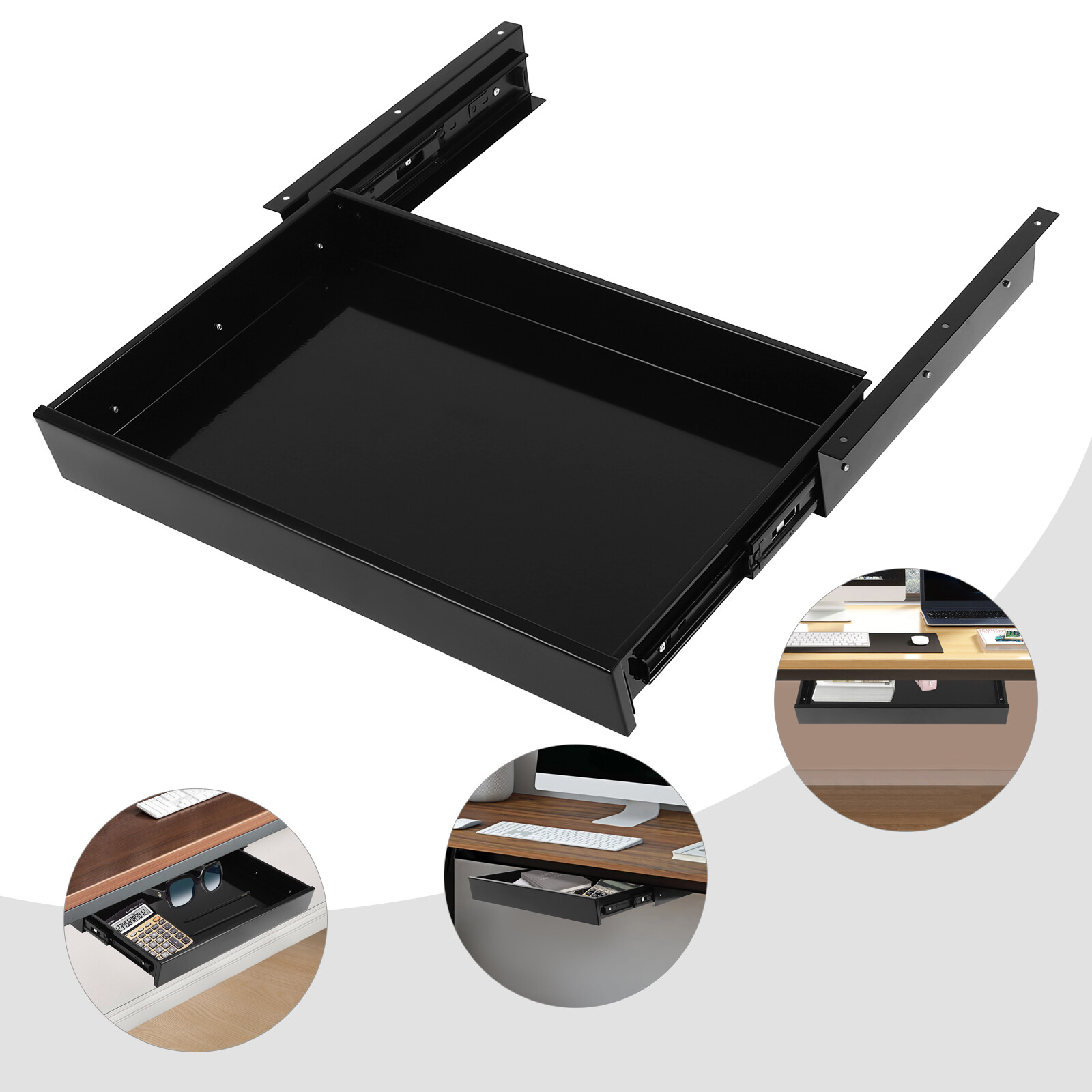 Under Desk Mounted Drawer Organizer Sliding Pullout Drawer Standing Desk