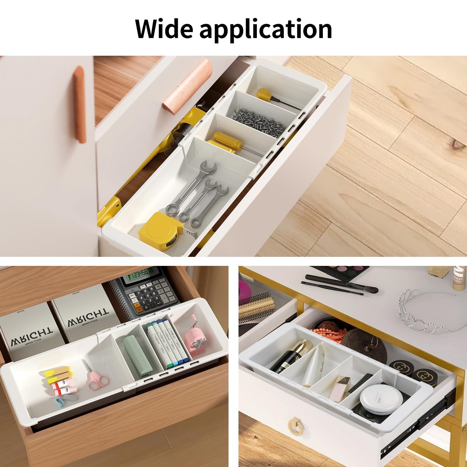 Plastic Drawers Organizer for Office Bathroom Bedroom DEEP 2.3″, white