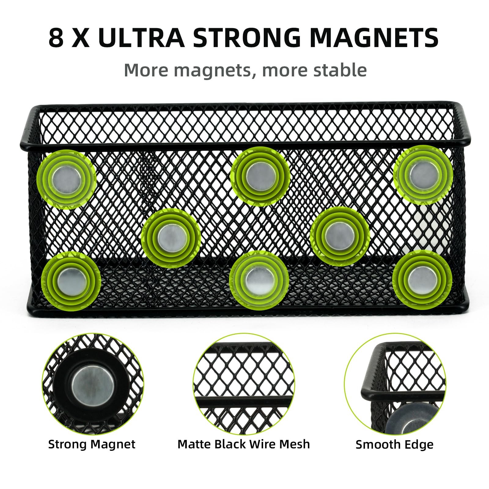 Magnetic Locker Organizer and Accessories, Wire Mesh Magnetic Storage Baskets…